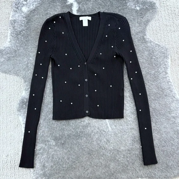 H&M Ribbed Rhinestone Cardigan - Picture 3 of 12